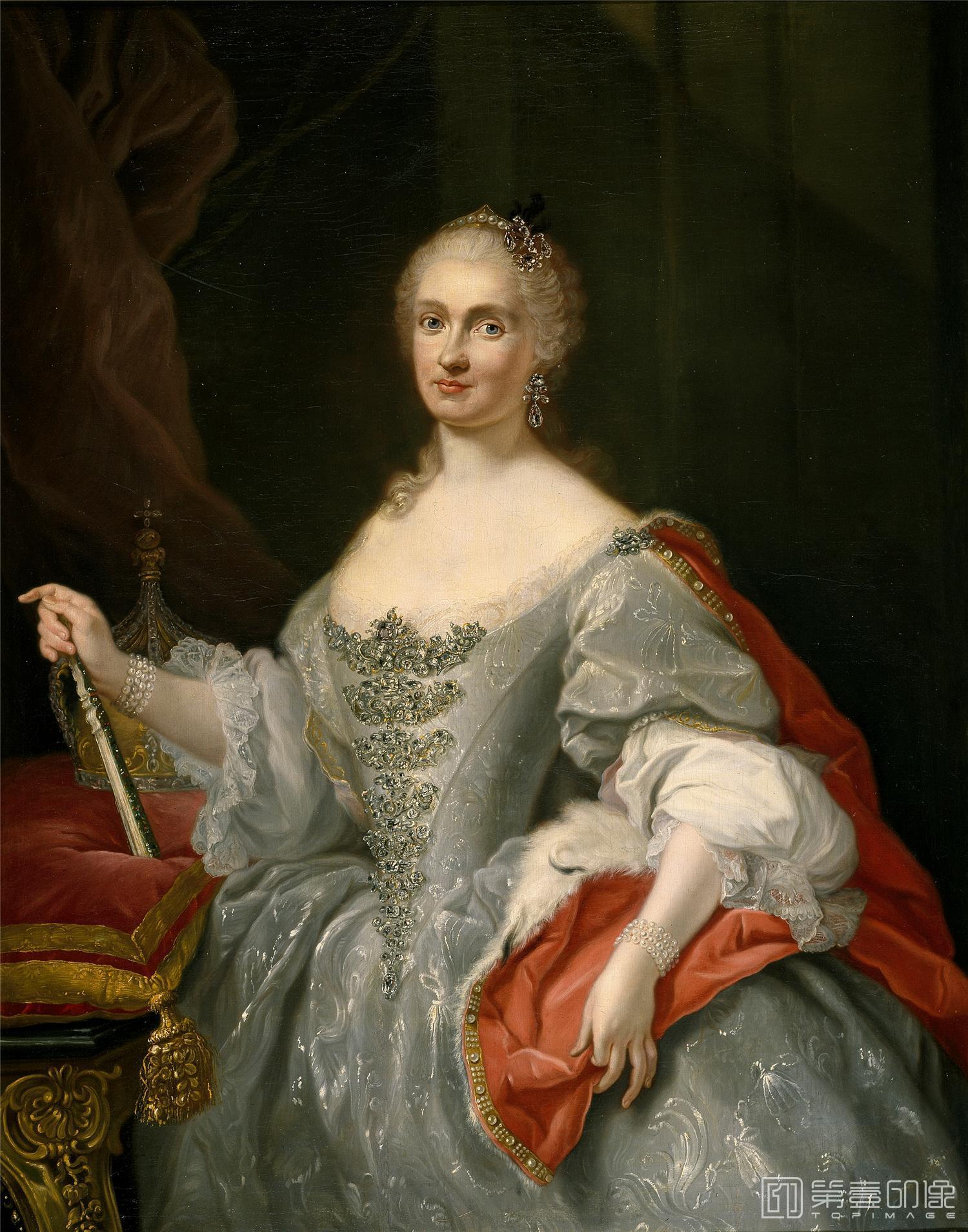 油画-西班牙普拉多美术馆油画藏画-Bonito, Giuseppe-La reina María Amalia de Sajonia-125cm x 105cm-0433